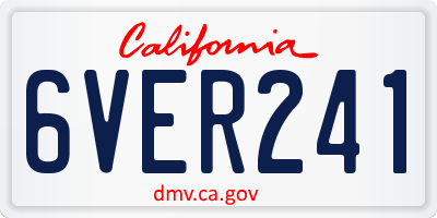 CA license plate 6VER241