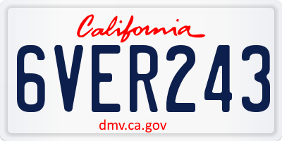 CA license plate 6VER243