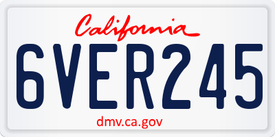 CA license plate 6VER245