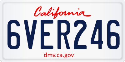 CA license plate 6VER246