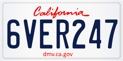 CA license plate 6VER247
