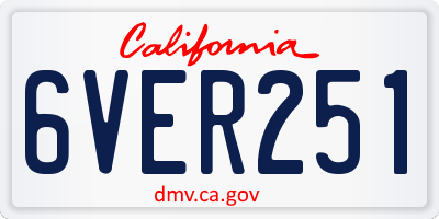 CA license plate 6VER251