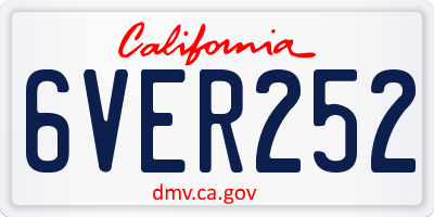 CA license plate 6VER252