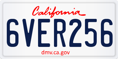 CA license plate 6VER256