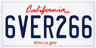 CA license plate 6VER266