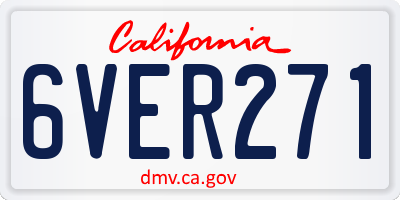 CA license plate 6VER271