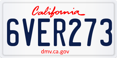 CA license plate 6VER273