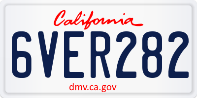 CA license plate 6VER282