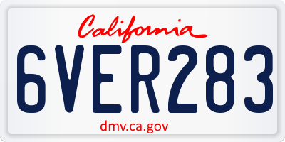 CA license plate 6VER283