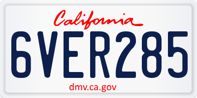 CA license plate 6VER285