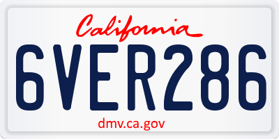 CA license plate 6VER286