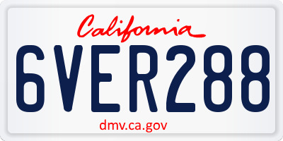 CA license plate 6VER288