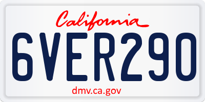 CA license plate 6VER290