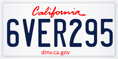 CA license plate 6VER295