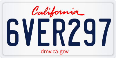 CA license plate 6VER297