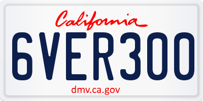 CA license plate 6VER300