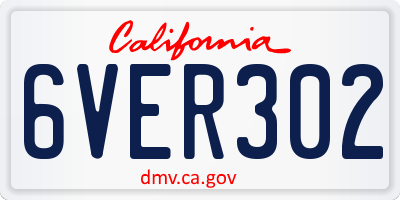 CA license plate 6VER302