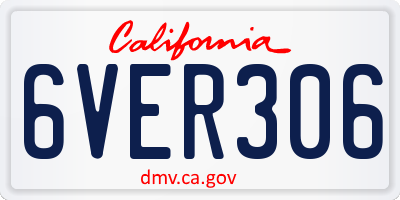 CA license plate 6VER306