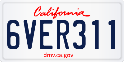 CA license plate 6VER311