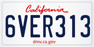 CA license plate 6VER313