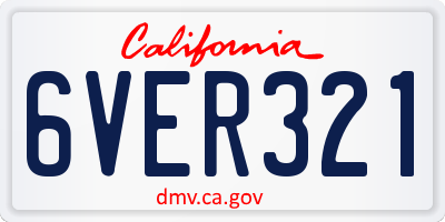 CA license plate 6VER321