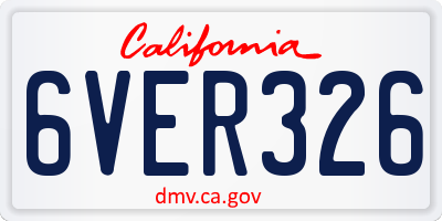 CA license plate 6VER326