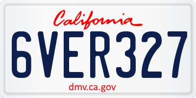 CA license plate 6VER327