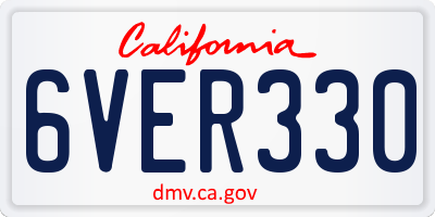 CA license plate 6VER330