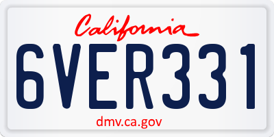 CA license plate 6VER331