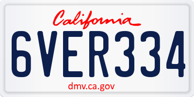 CA license plate 6VER334