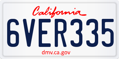 CA license plate 6VER335