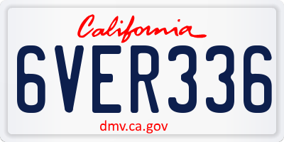 CA license plate 6VER336