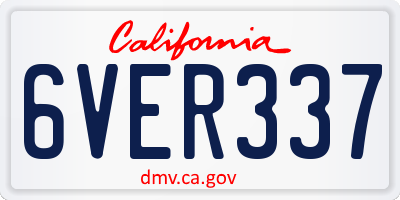 CA license plate 6VER337