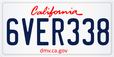 CA license plate 6VER338