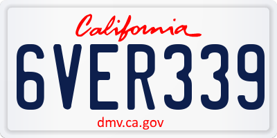 CA license plate 6VER339