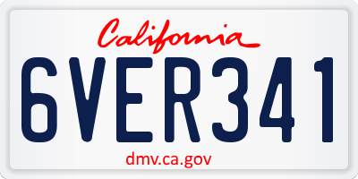 CA license plate 6VER341