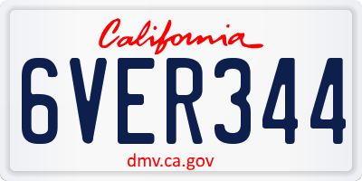 CA license plate 6VER344