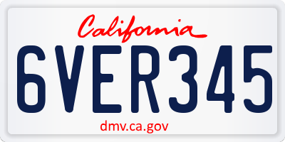 CA license plate 6VER345