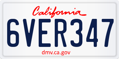 CA license plate 6VER347