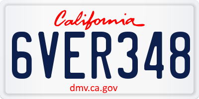 CA license plate 6VER348