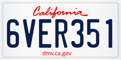CA license plate 6VER351