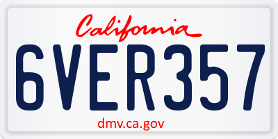 CA license plate 6VER357