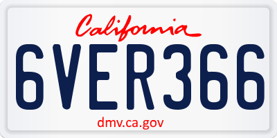 CA license plate 6VER366