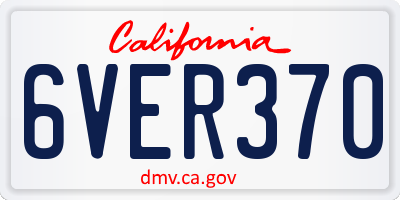 CA license plate 6VER370
