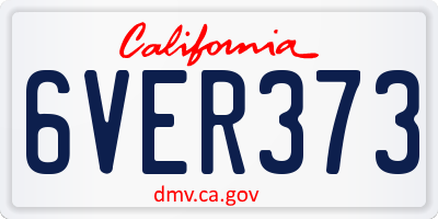 CA license plate 6VER373