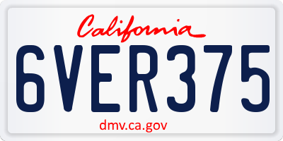 CA license plate 6VER375