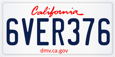 CA license plate 6VER376