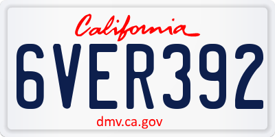 CA license plate 6VER392