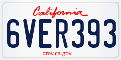 CA license plate 6VER393
