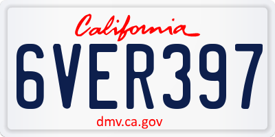 CA license plate 6VER397